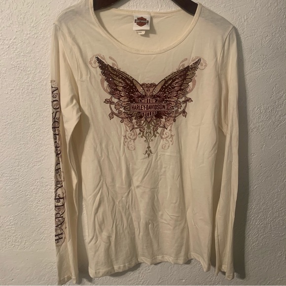 HARLEY DAVIDSON large white long sleeve
